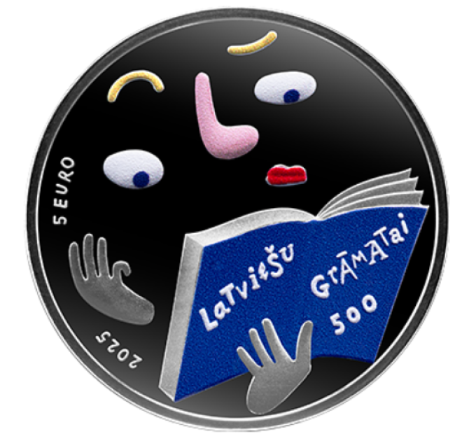 Lettland 5 Euro Silber PP 2025 – Lettisches Buch – 500