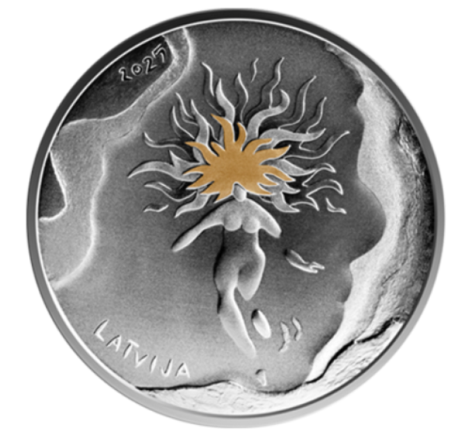 Lettland 5 Euro Silber PP 2025 – Sonne und Wind