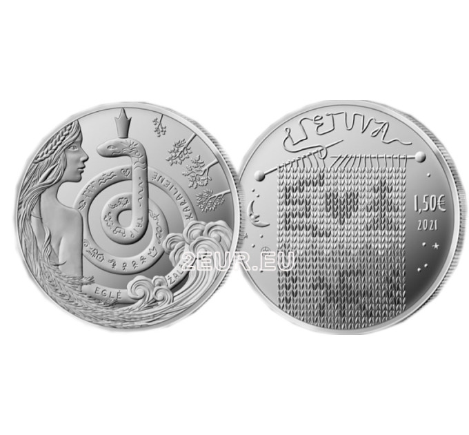 Litauen 1,5 Euro UNC 2021 - Eglė - Königin der Schlangen
