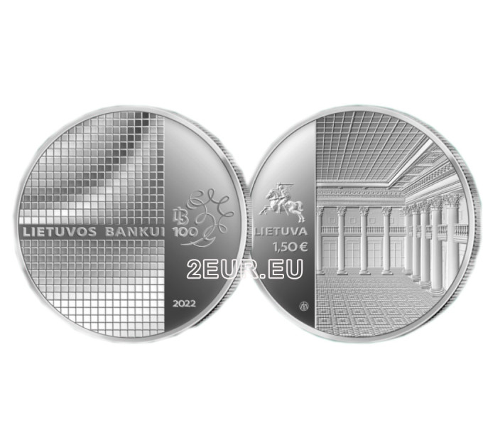Litauen 1,5 Euro UNC 2022 - 100. Jahrestag der Bank von Litauen