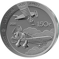 Litauen 1,5 Euro UNC 2025 - ANBO-Flugzeuge – 100 Jahre
