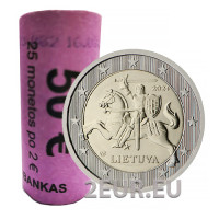 Litauen 2 Euro UNC rollen 2024 – Wappen der Republik Litauen Vytis