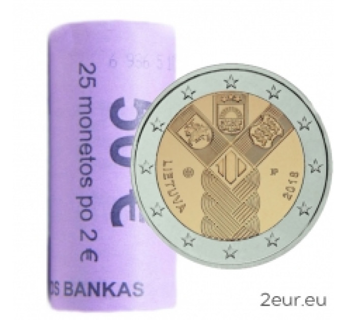 Litauen 2 Euro UNC rollen 2018 – 100. Jahrestag der Unabhängigkeit der baltischen Staaten