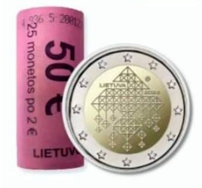 Litauen 2 Euro UNC rollen 2024 – Litauische Tradition der strohgedeckten Gärten