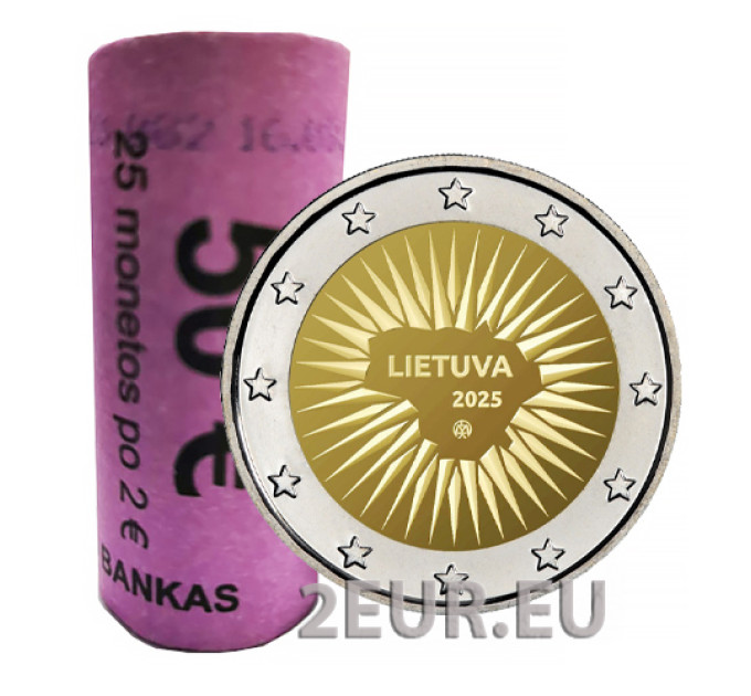 Litauen 2 Euro UNC rollen 2025 – Der Verteidigung gewidmet