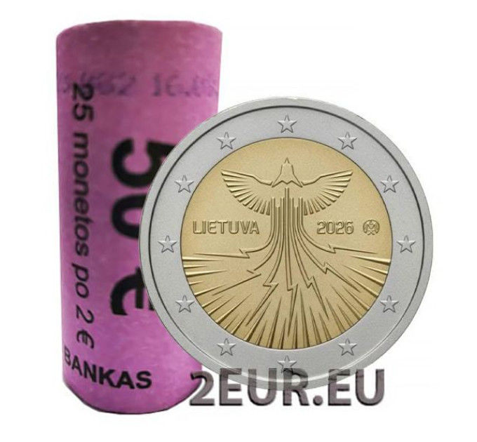Litauen 2 Euro UNC rollen 2026 – Energieunabhängigkeit Litauens