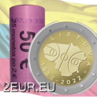 Litauen 2 Euro UNC rollen 2022 – 100 Jahre Basketball in Litauen