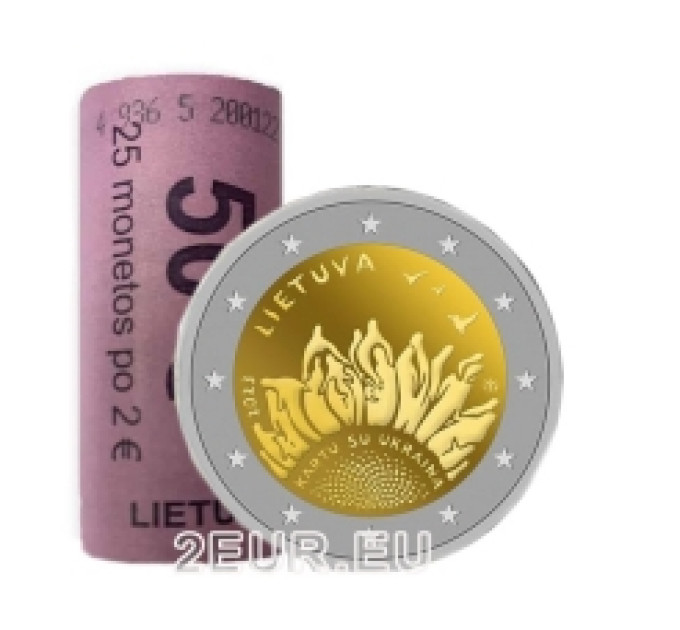 Litauen 2 Euro UNC rollen 2023 – Gemeinsam mit der Ukraine