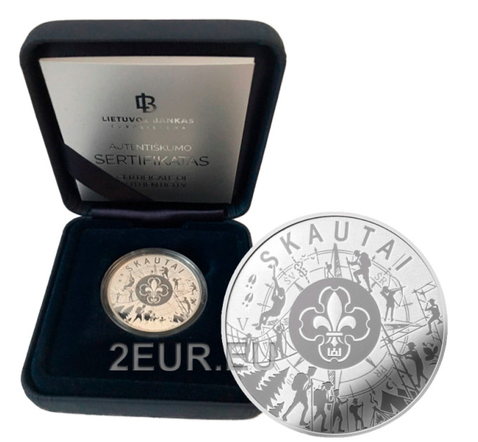 Litauen 5 Euro Silber PP 2019 – Pfadfinder