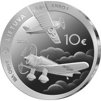 Litauen 10 Euro Silber PP 2025 – ANBO-Flugzeuge – 100 Jahre