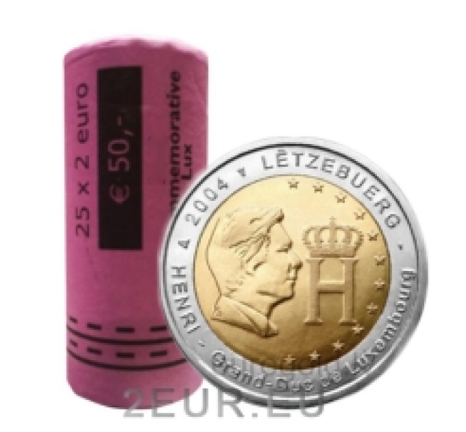 Luxemburg 2 Euro UNC rollen 2004 – Der Großherzog Henri