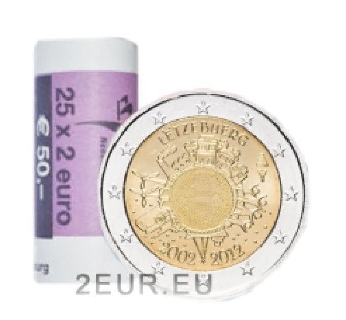 Luxemburg 2 Euro UNC rollen 2012 – 10 Jahre Euro