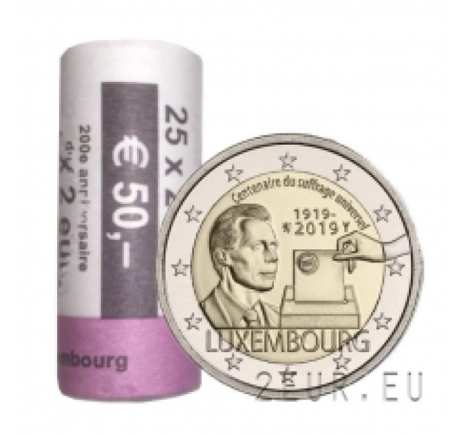 Luxemburg 2 Euro UNC rollen 2019 – 100. Jahrestag des allgemeinen Wahlrechts