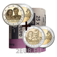 Luxemburg 2 Euro UNC rollen 2021 – 40. Hochzeitstag von Großherzog Henri und Großherzogin Maria Teresa