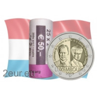 Luxemburg 2 Euro UNC rollen 2019 – 100. Jahrestag der Thronbesteigung und Hochzeit von Großherzogin Charlotte