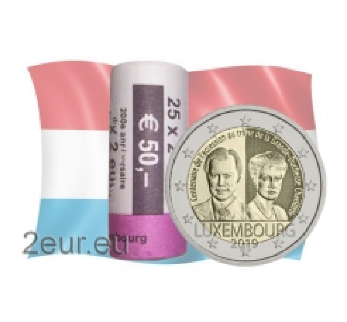 Luxemburg 2 Euro UNC rollen 2019 – 100. Jahrestag der Thronbesteigung und Hochzeit von Großherzogin Charlotte