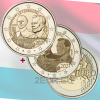 Luxemburg 2 Euro UNC 2021 - 100. Jahrestag der Geburt von Großherzog Jean Relief + Foto