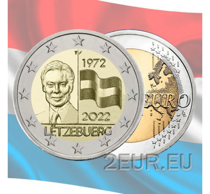 Luxemburg 2 Euro UNC 2022 - 50 Jahre Luxemburger Flagge