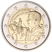 Luxemburg 2 Euro UNC 2024 - 175. Todestag von Großherzog Wilhelm II.