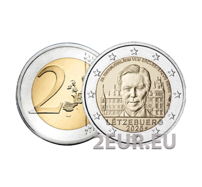 Luxemburg 2 Euro UNC 2025 - 25. Jahrestag der Thronbesteigung von Großherzog Henri