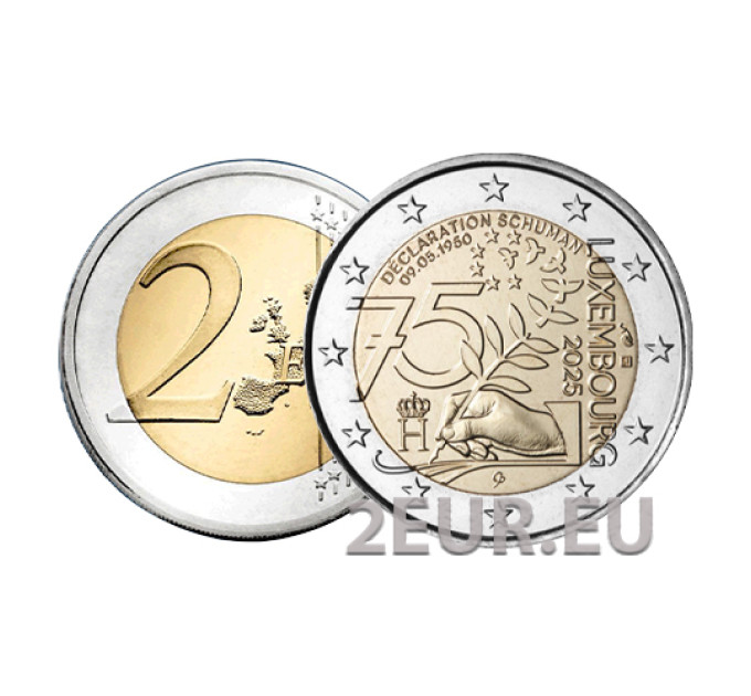 Luxemburg 2 Euro UNC 2025 - 75. Jahrestag der Schuman-Erklärung