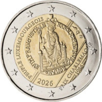 Luxemburg 2 Euro UNC 2026 - 40. Jahrestag der Verleihung des Internationalen Karl-Magnus-Preises an das luxemburgische Volk
