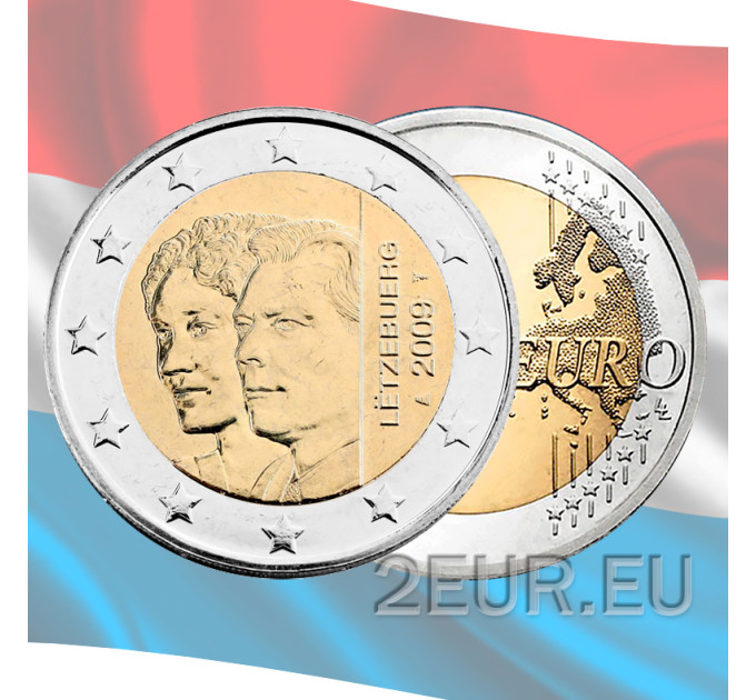 Luxemburg 2 Euro UNC 2009 - 90. Jahrestag der Thronbesteigung von Großherzogin Charlotte