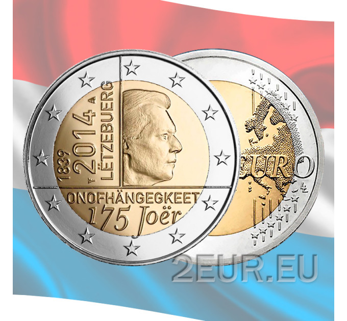 Luxemburg 2 Euro UNC 2014 - 175. Jahrestag der Unabhängigkeit des Großherzogtums Luxemburg