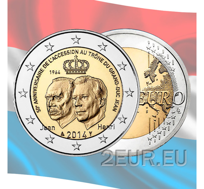 Luxemburg 2 Euro UNC 2014 - 50. Jahrestag der Thronbesteigung von Großherzog Jean