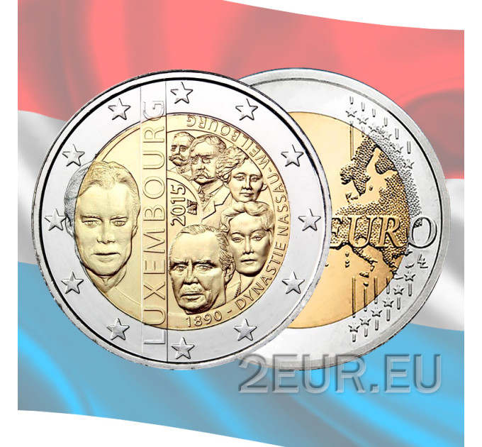Luxemburg 2 Euro UNC 2015 - 125 Jahre Haus Nassau-Weilburg