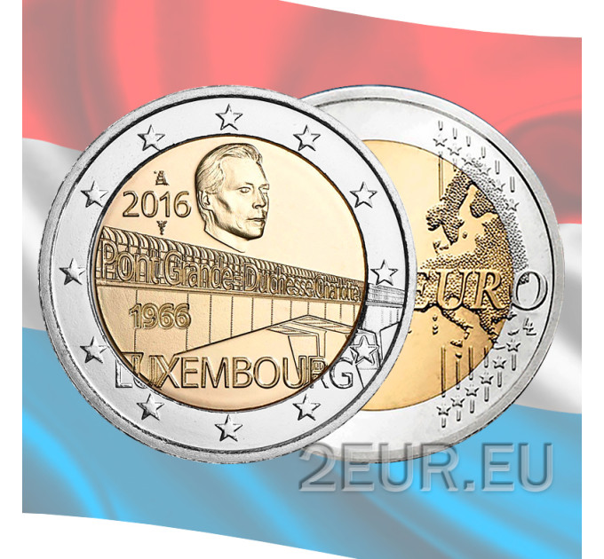 Luxemburg 2 Euro UNC 2016 - 50 Jahre Brücke der Großherzogin Charlotte
