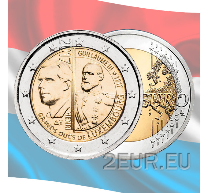 Luxemburg 2 Euro UNC 2017 - 200 Jahre seit der Geburt von Großherzog Wilhelm III