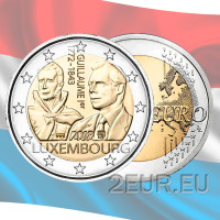 Luxemburg 2 Euro UNC 2018 - 175. Todestag des Großherzogs Guillaume I