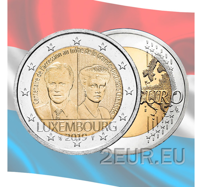 Luxemburg 2 Euro UNC 2019 - 100. Jahrestag der Thronbesteigung von Großherzogin Charlotte