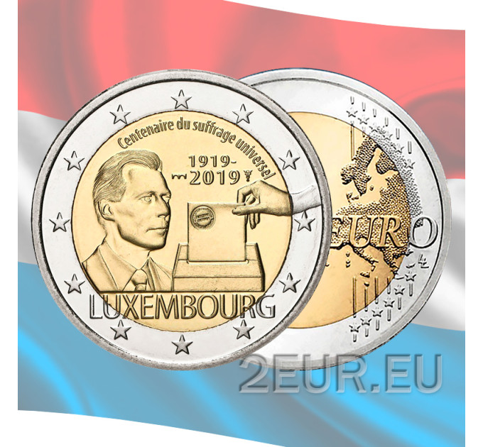 Luxemburg 2 Euro UNC 2019 - 100 Jahre Allgemeines Wahlrecht