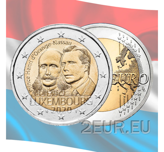Luxemburg 2 Euro UNC 2020 - 200. Jahrestag der Geburt von Prinz Heinrich von Oranien-Nassau