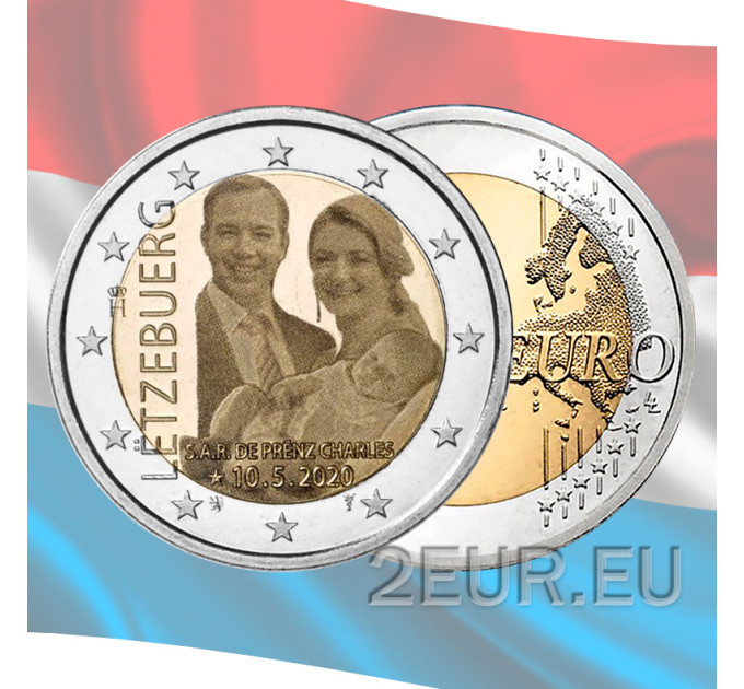 Luxemburg 2 Euro UNC 2020 - Geburt von Prinz Charles Foto