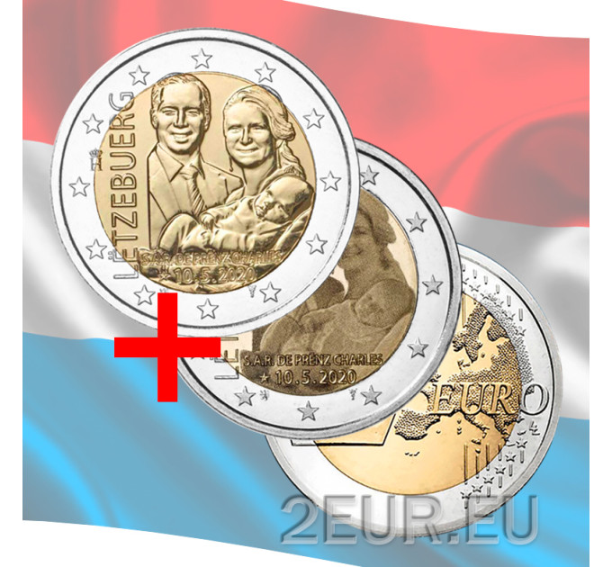 Luxemburg 2 Euro UNC 2020 - Geburt von Prinz Charles Relief + Foto