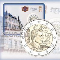 Luxemburg 2 euro BU 2023 - 25. Jahrestag der Aufnahme von Großherzog Henri als Mitglied des Internationalen Olympischen Komitees