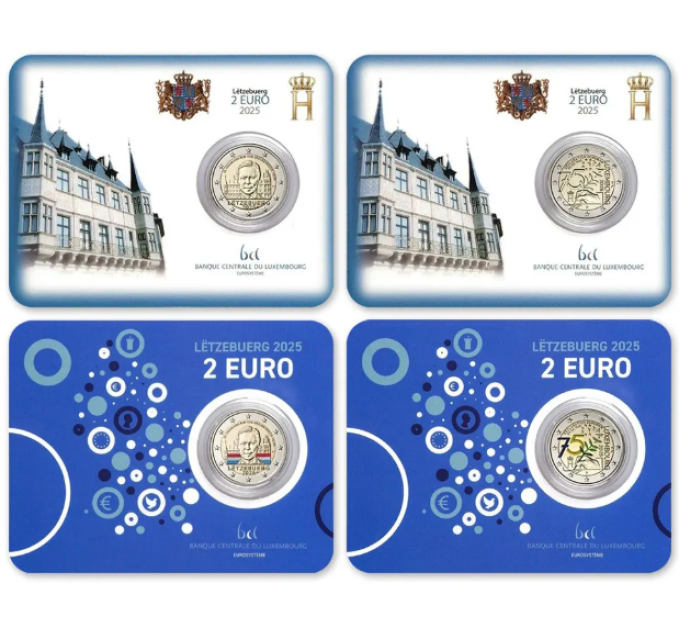 Luxemburg 2 euro BU 2025 - 75. Jahrestag der Schuman-Erklärung + 25. Jahrestag der Thronbesteigung von Großherzog Henri
