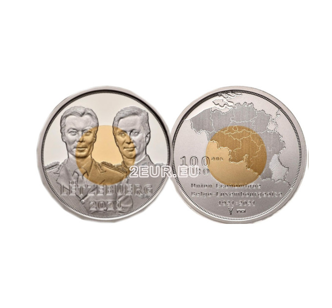 Luxemburg 100 Euro Gold BU 2021 - 100 Jahre belgisch-luxemburgische Wirtschaftsunion
