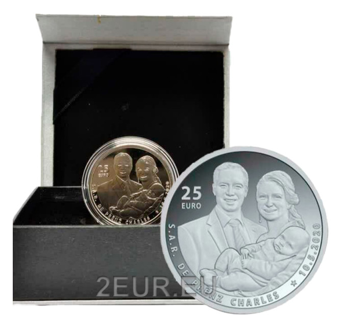  Luxemburg 25 Euro Silber Proof 2020 - Geburt von Prinz Charles