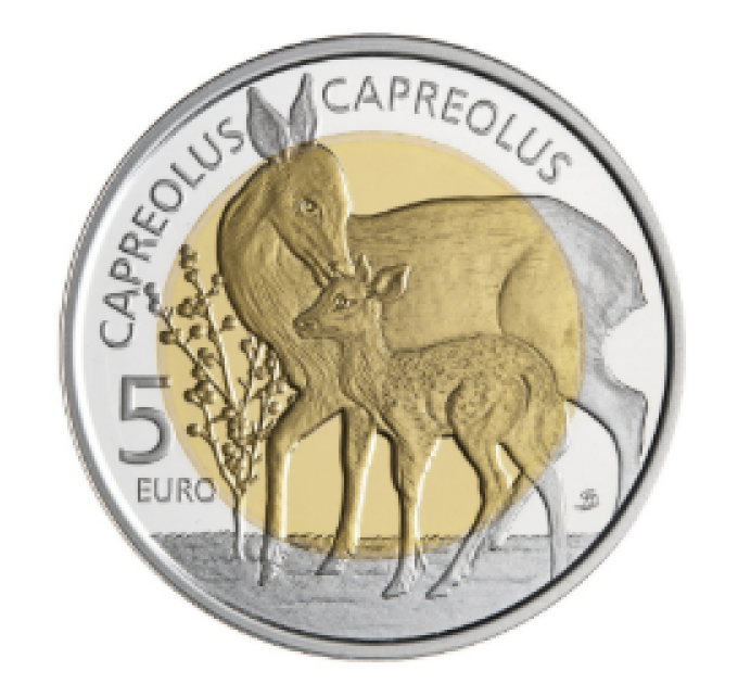 Luxemburg 5 Euro Silber Proof 2025 – Fauna und Flora – Europäisches Reh