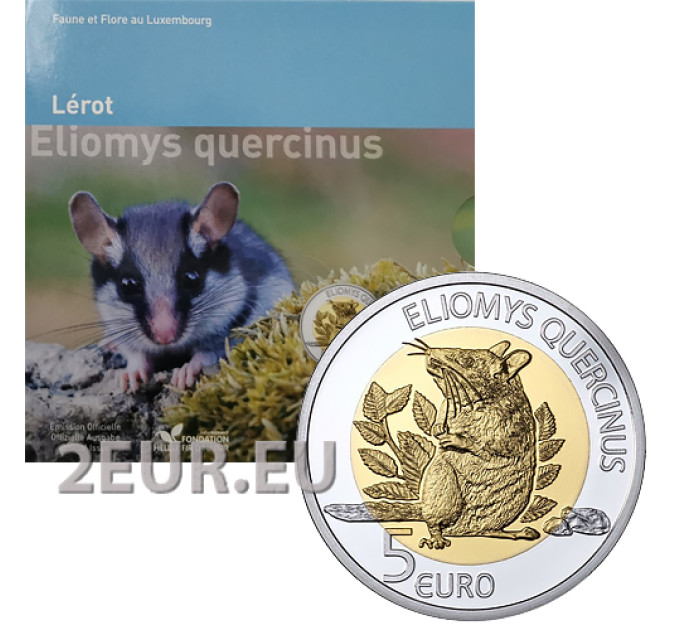 Luxemburg 5 Euro Silber Proof 2023 – Fauna und Flora – Gartenschläfer