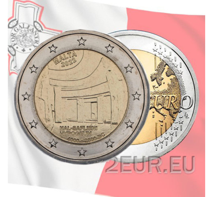 Malta 2 Euro UNC rollen 2022 – Hypogäum von Hal Saflieni