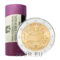 Malta 2 Euro UNC rollen 2012 – 10 Jahre Euro