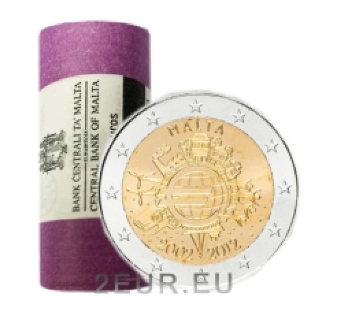 Malta 2 Euro UNC rollen 2012 – 10 Jahre Euro