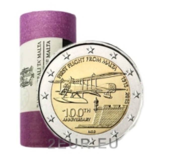 Malta 2 Euro UNC rollen 2015 – Erstflug von Malta