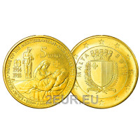 Malta 5 Euro UNC 2014 - 100 Jahre Erster Weltkrieg