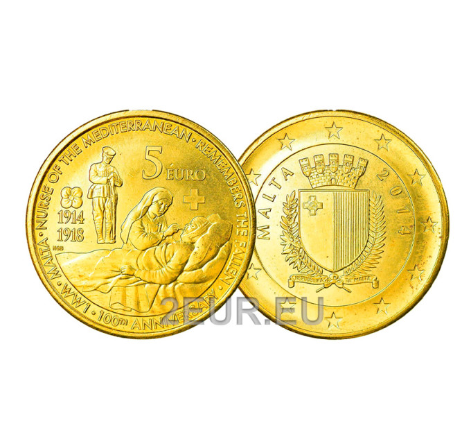 Malta 5 Euro UNC 2014 - 100 Jahre Erster Weltkrieg